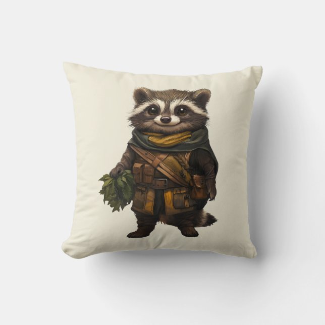 A Rascally Racoon Cushion (Front)