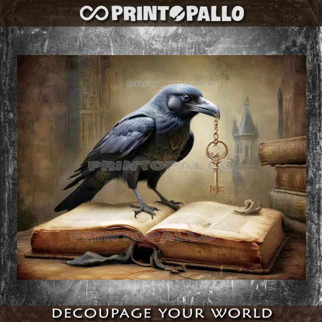 A raven and the key to knowledge tissue paper (Creator Uploaded)