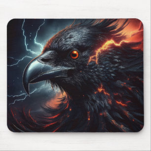 A Raven Is Surrounded By Troubled Skies Lighning Mouse Pad