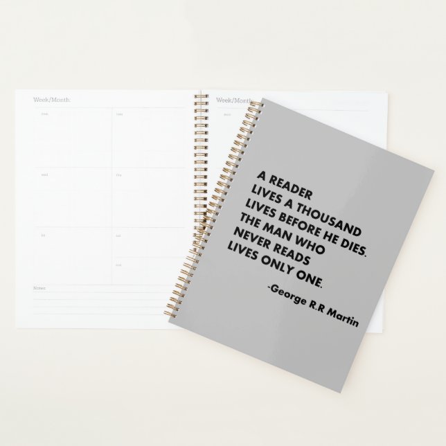 A reader lives a thousand lives before he dies, planner (Display)