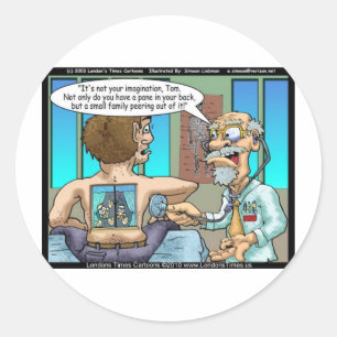 A Real Back Pain Funny Tees Mugs & Gifts Classic Round Sticker