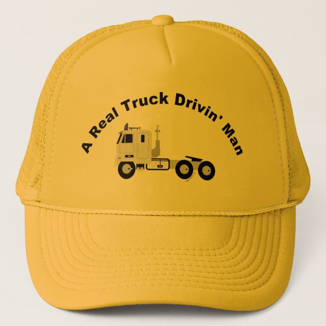 A Real Truck Drivin Man Mesh Cap - Yellow (Front)