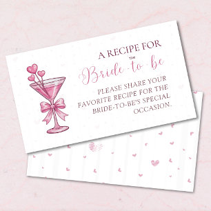 A Recipe for the Bride-to-Be Pink Martini Enclosure Card