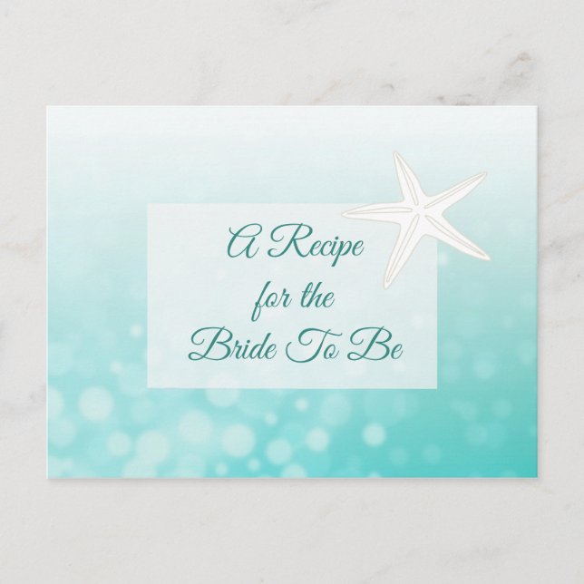 A Recipe For the Bride Wedding Recipe Card (Front)
