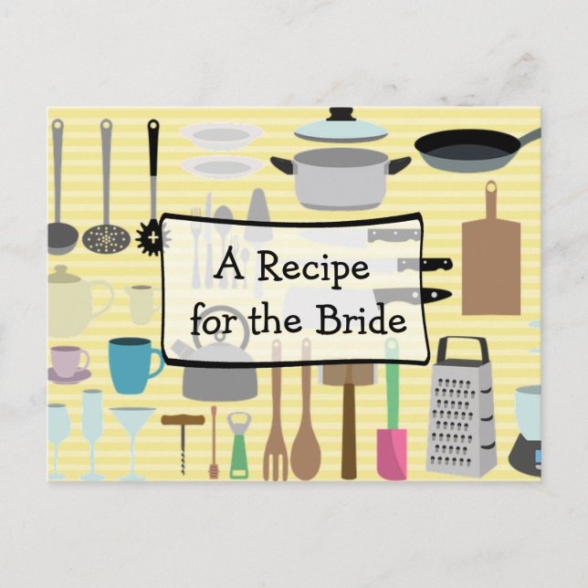 A Recipe For the Bride Wedding Recipe Card (Front)