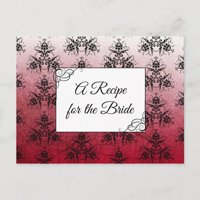 A Recipe For the Bride Wedding Recipe Card (Front)