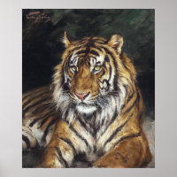 A Reclining Tiger (1866-1919) oil painting by Geza