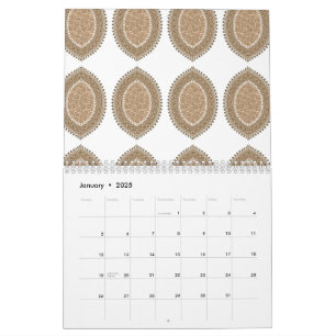 A rectangular rug with an intricate geometric moti calendar