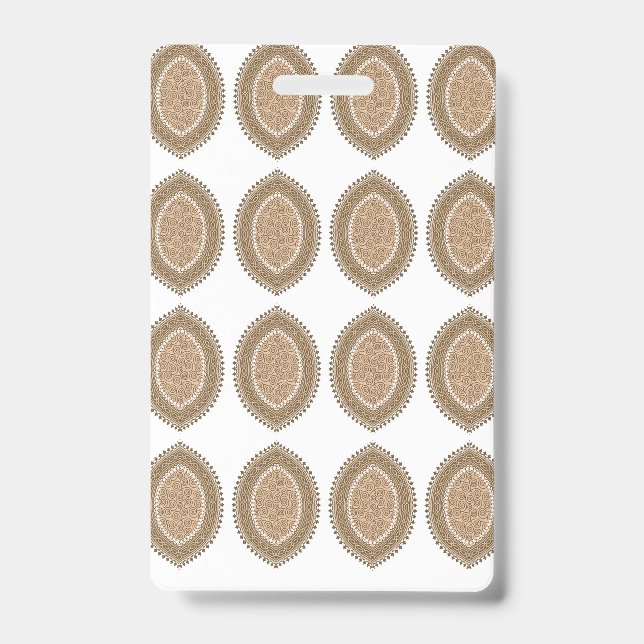 A rectangular rug with an intricate geometric moti ID badge (Front)