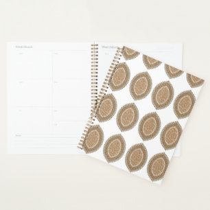 A rectangular rug with an intricate geometric moti planner