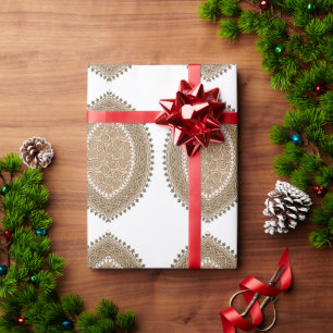 A rectangular rug with an intricate geometric moti wrapping paper