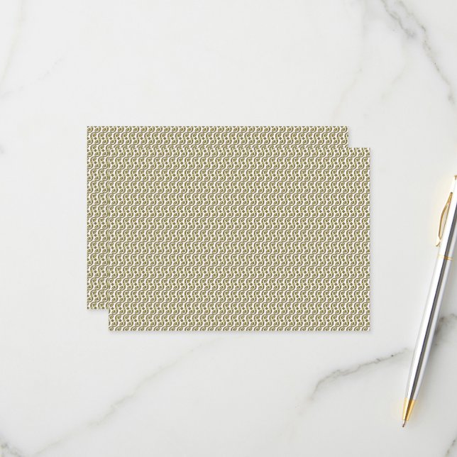 A rectangular rug with intricate geometric pattern RSVP card (Front/Back In Situ)