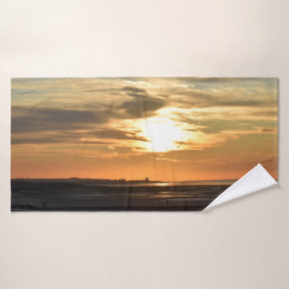 A Reculver Sunset Bath Towel