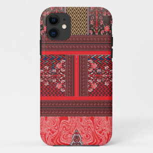 a red and black painting with a red heart on it iPhone 11 case