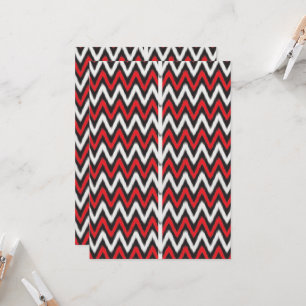 a red and black zigzag pattern on a white backgrou invitation