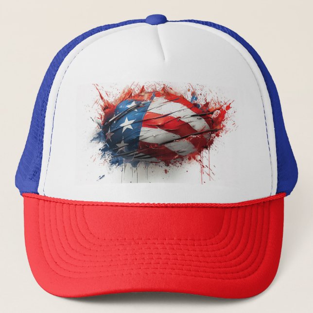 A red and blue baseball cap (Front)