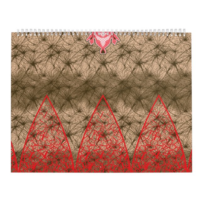 a red and brown background with a red border calendar (Cover)