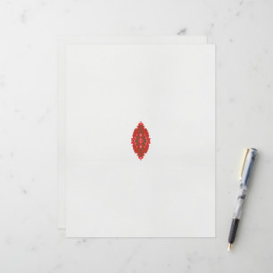 a red and brown design on a white background