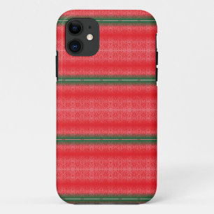 a red and green striped background iPhone 11 case