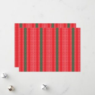 a red and green striped background holiday card