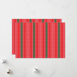 a red and green striped background holiday card