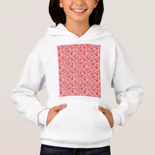 a red and white background with a pattern (Front)