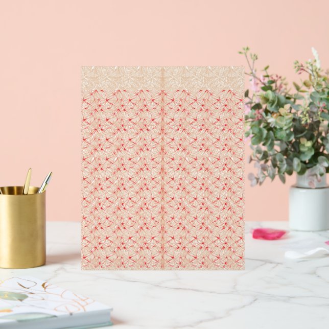 a red and white background with a pattern acrylic sign (Wedding)