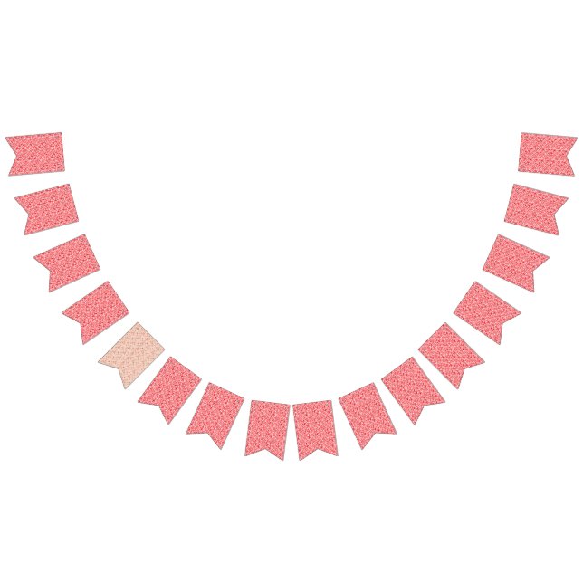 a red and white background with a pattern bunting  (All)
