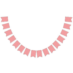 a red and white background with a pattern bunting