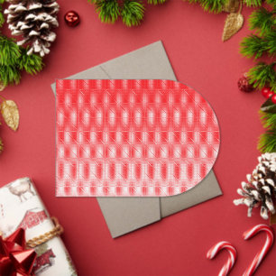 a red and white background with small squares acrylic invitations