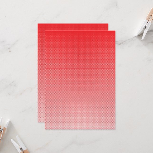 a red and white background with small squares invitation (Front/Back In Situ)