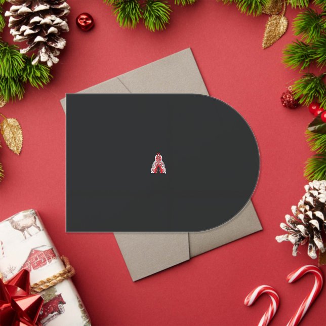 a red and white christmas tree with red flowers acrylic invitations (Insitu (Holiday))