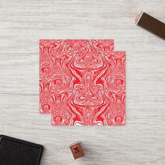 a red and white image of a pattern on a white back loyalty card (Front/Back In Situ)