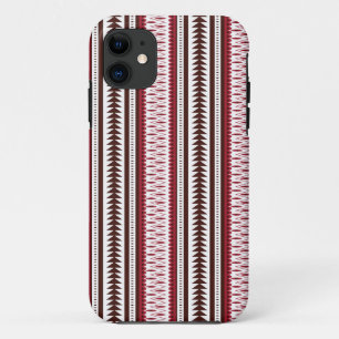 a red and white striped pattern iPhone 11 case