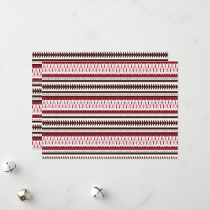 a red and white striped pattern holiday card