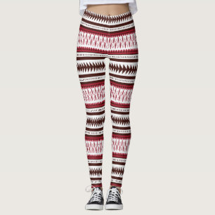 a red and white striped pattern leggings