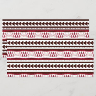 a red and white striped pattern menu