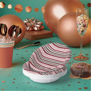 a red and white striped pattern paper plate