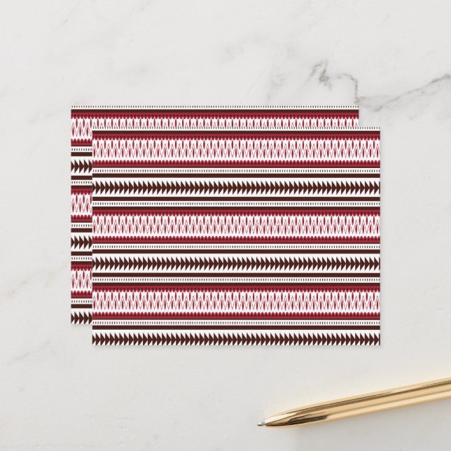 a red and white striped pattern postcard (Front/Back In Situ)