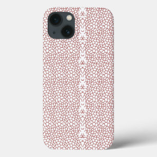 a red and white wallpaper with a pattern on it iPhone 13 case