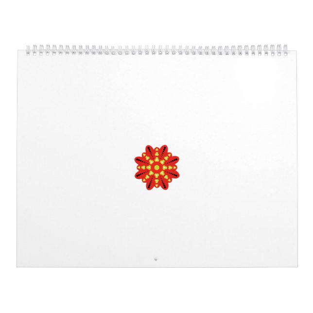 a red and yellow flower with black dots calendar (Cover)