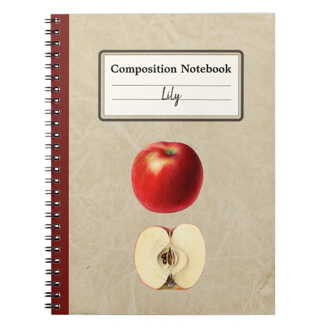A Red Apple and a Half Personalised Composition Notebook (Front)