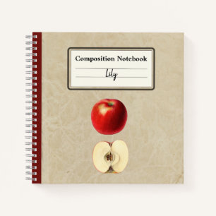 A Red Apple and a Half Personalised Composition Notebook