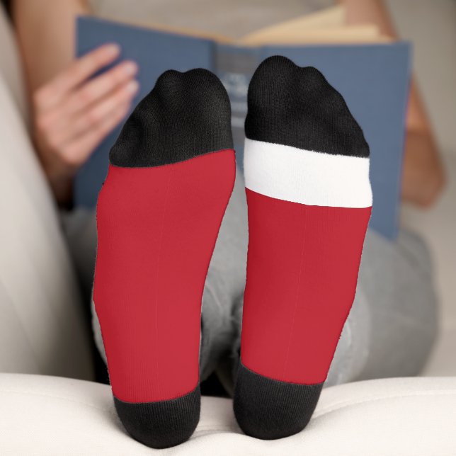 a red background with a socks (Bottom)