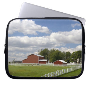 A red barn and farm at Pamona, Kansas. Laptop Sleeve