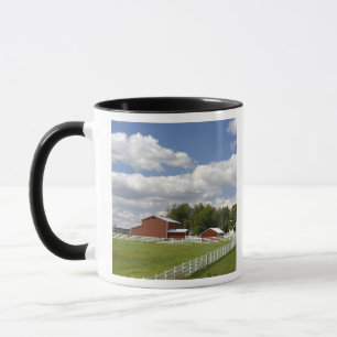 A red barn and farm at Pamona, Kansas. Mug
