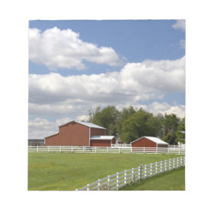 A red barn and farm at Pamona, Kansas. Notepad