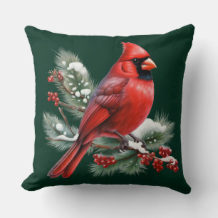 A Red Cardinal Cushion