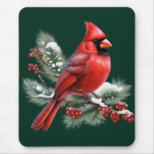 A Red Cardinal Mouse Pad