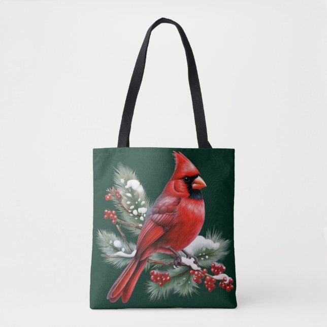A Red Cardinal Tote Bag (Front)